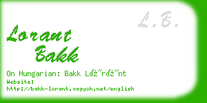 lorant bakk business card